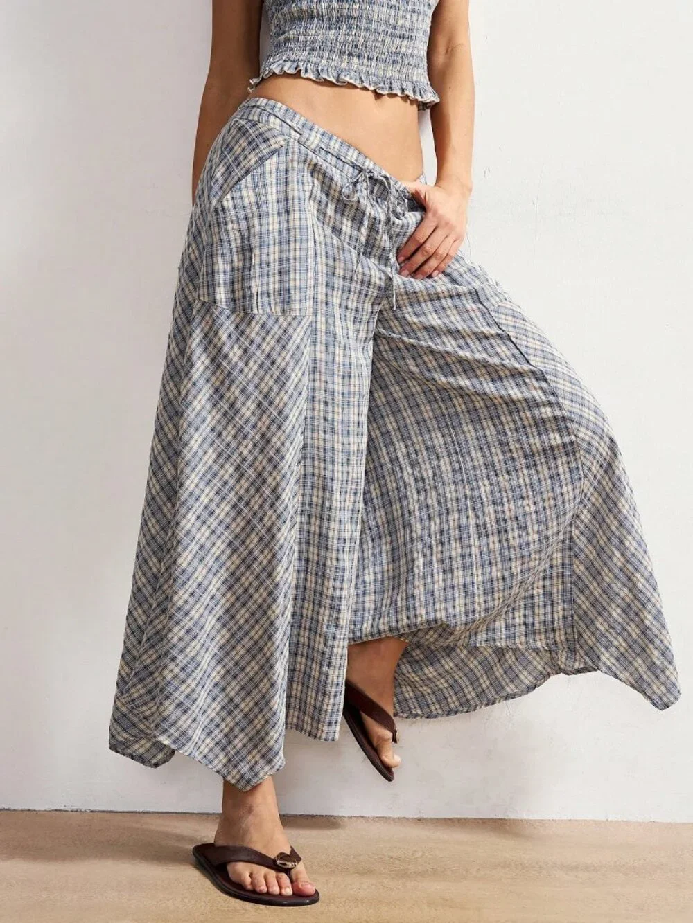 Casual Women's Boho Plaid Long Pants